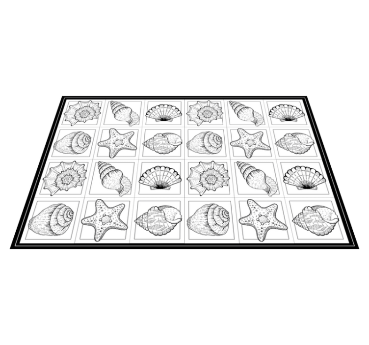 Seashell Artwork nature vinyl rug - TenStickers