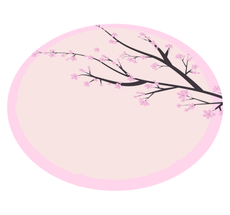 Cherry blossom branch floral vinyl rug - TenStickers