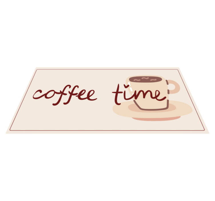 Coffee time cup kitchen vinyl rug - TenStickers