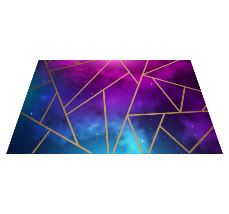 Cosmic blue and purple pattern geometric vinyl rug - TenStickers