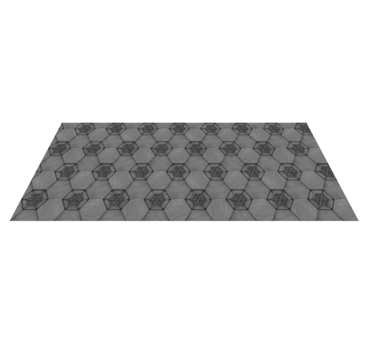 Hexagonal Grey Pattern marble vinyl rug - TenStickers