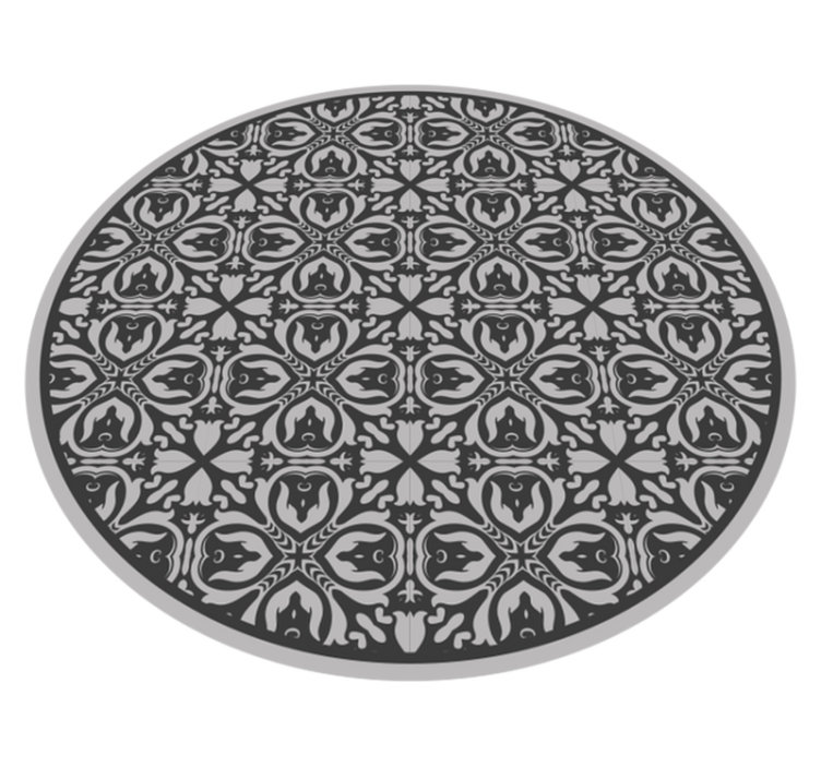 Geometric Floral Motifs texture vinyl rug - TenStickers