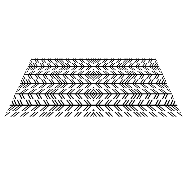 Chevron black lines stripes vinyl rug - TenStickers