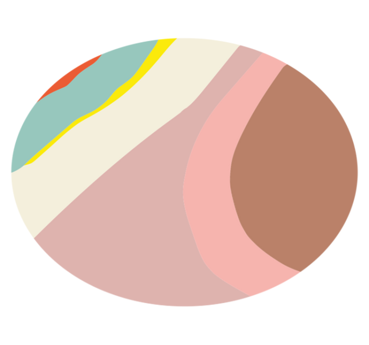 Gentle Hue Currents circular vinyl rug - TenStickers