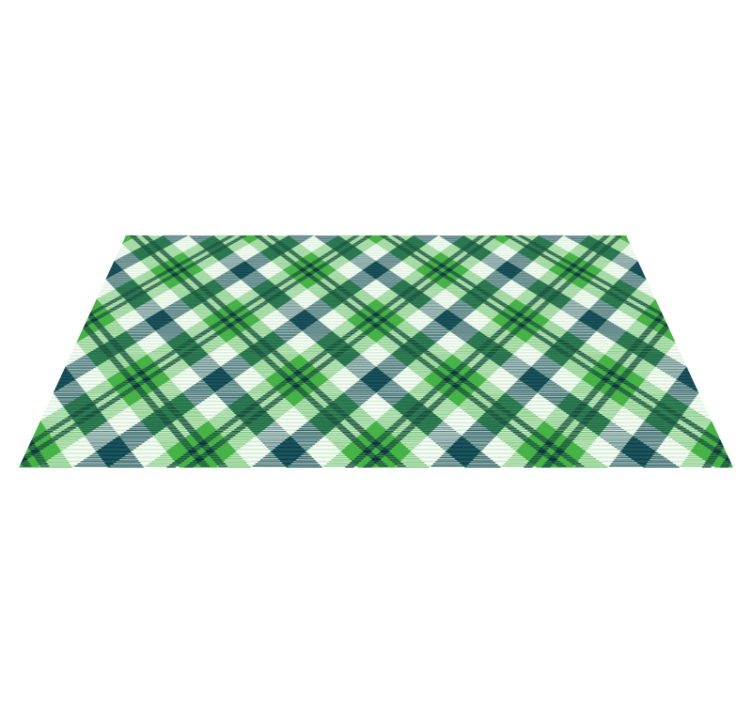 Plaid Pattern Green stripes vinyl rug - TenStickers