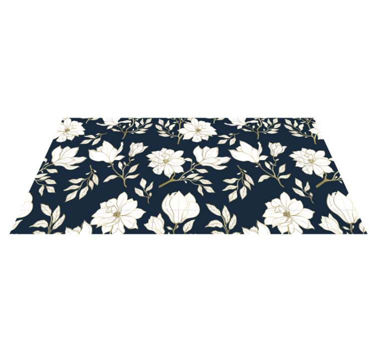Elegant Magnolia Blooms living room vinyl rug - TenStickers