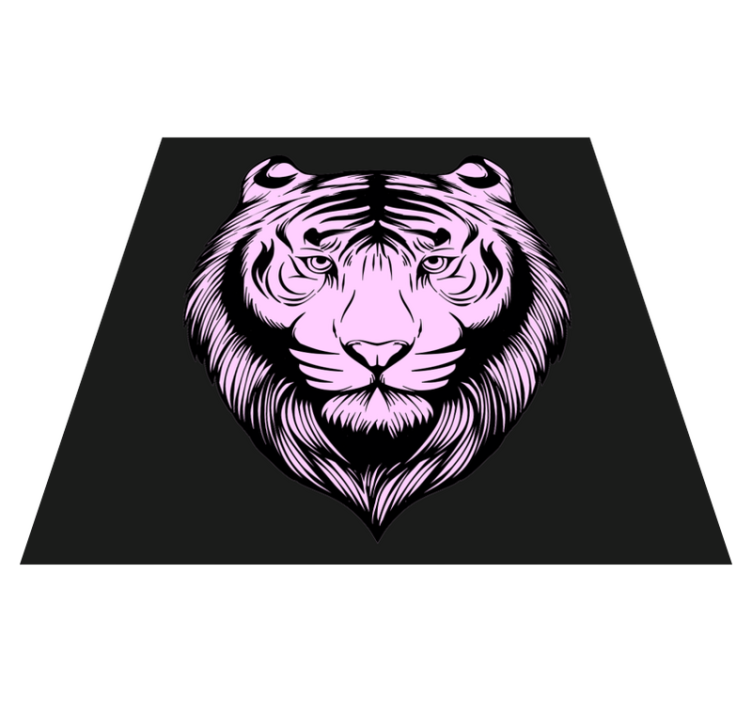 Fierce pink tiger animal vinyl rug - TenStickers