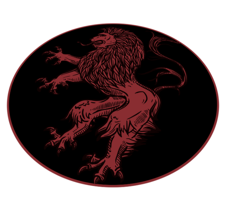 Red lion emblem animal vinyl rug - TenStickers