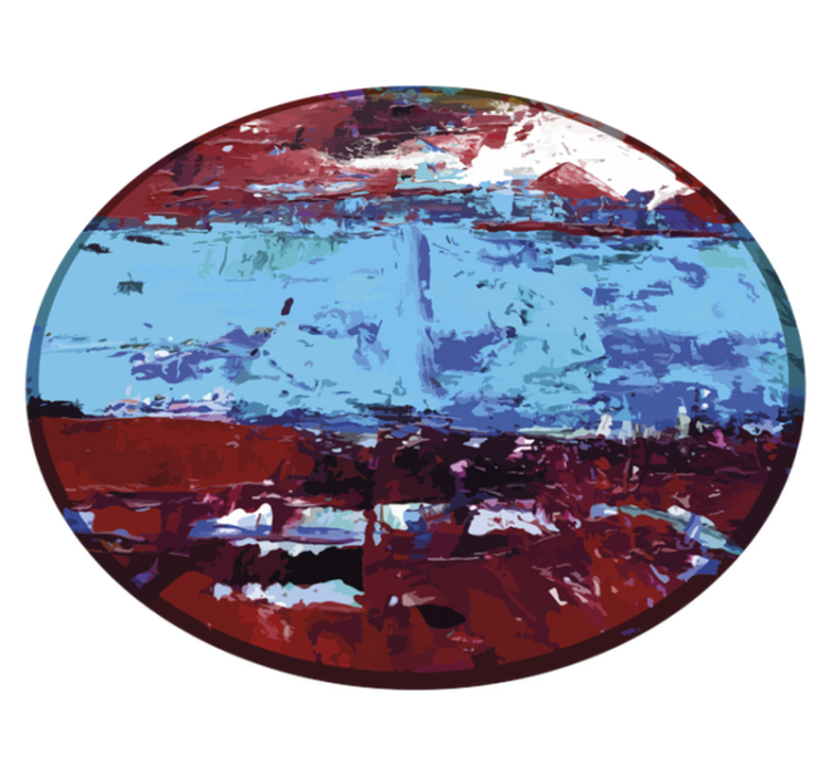 Vibrant geometric forms textured vinyl rug - TenStickers