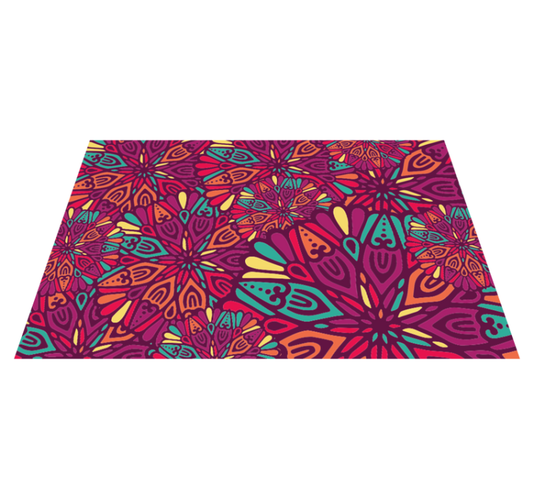Vibrant purple motif mandala vinyl rug - TenStickers