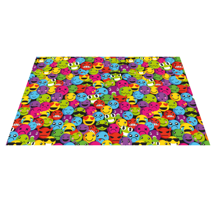 Colorful emoji expressions teenage bedroom vinyl rug - TenStickers