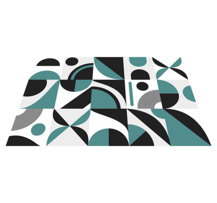 Abstract Arrangement geometric vinyl rug - TenStickers