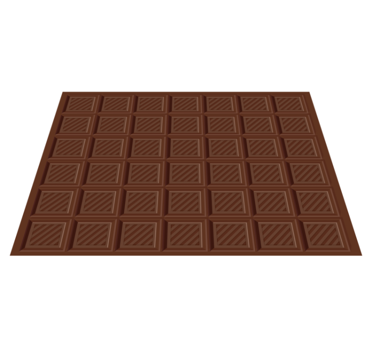 Chocolate Square Motif kitchen vinyl rug - TenStickers