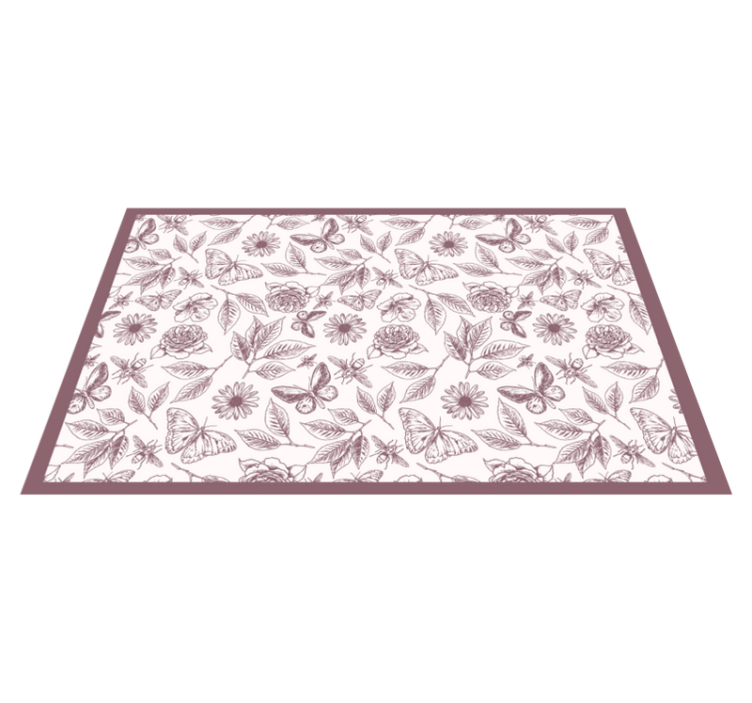 Subtle blossom arrangement floral vinyl rug - TenStickers