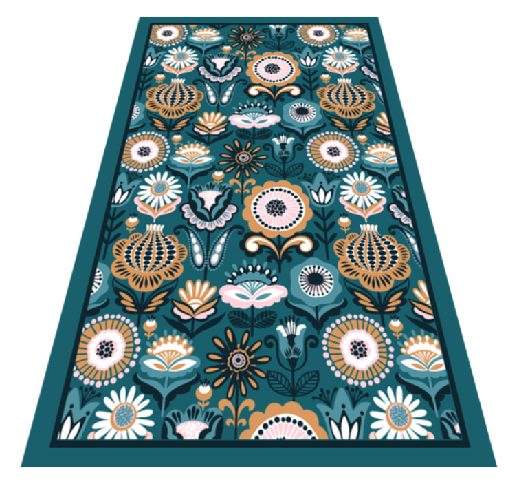 Floral Leaf Patterns bedroom vinyl rug - TenStickers