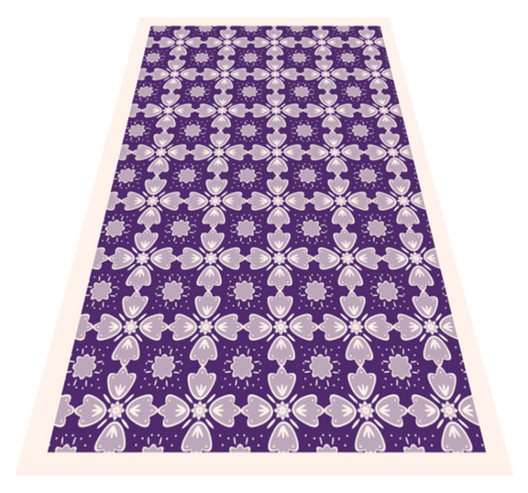 Purple tile design floral vinyl rug - TenStickers