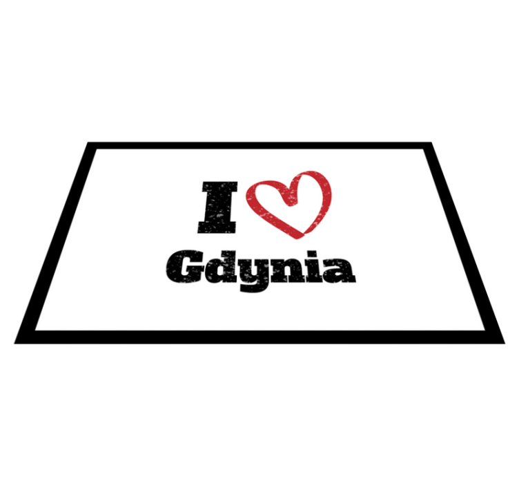 I LOVE GDYNIA custom vinyl rug - TenStickers