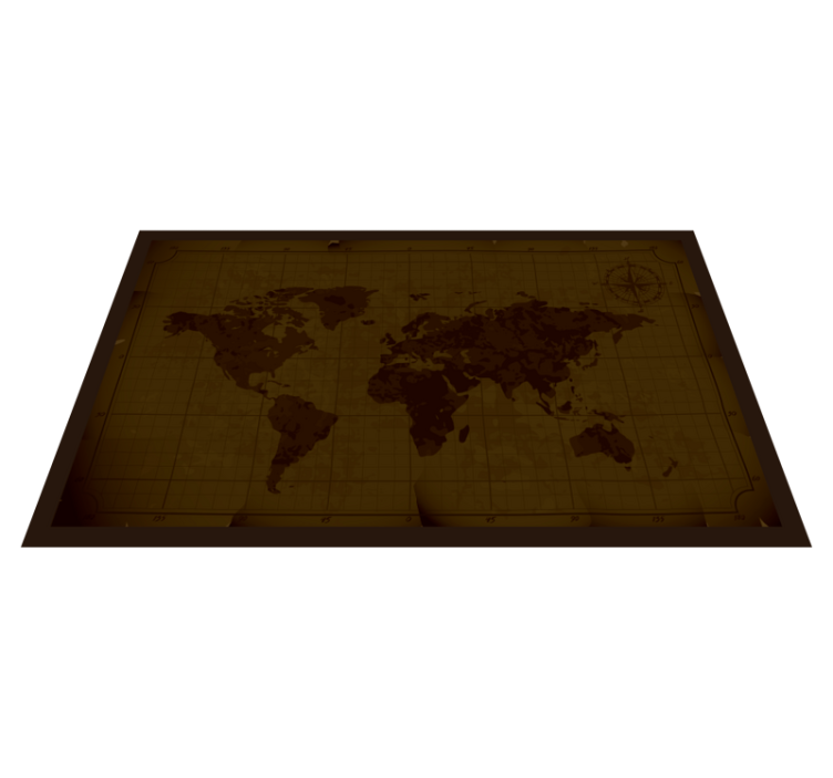 Vintage stone effect world map rug - TenStickers