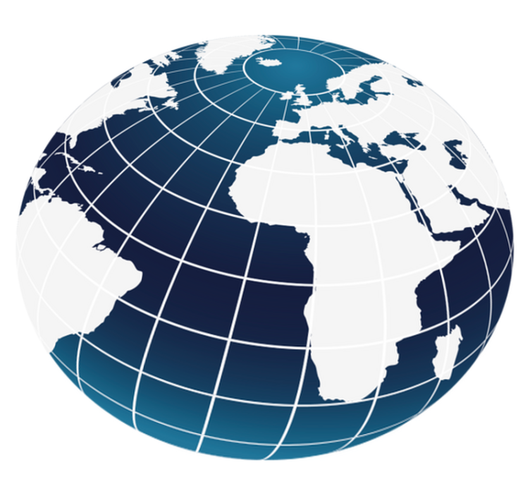 Blue global design world map vinyl rug - TenStickers