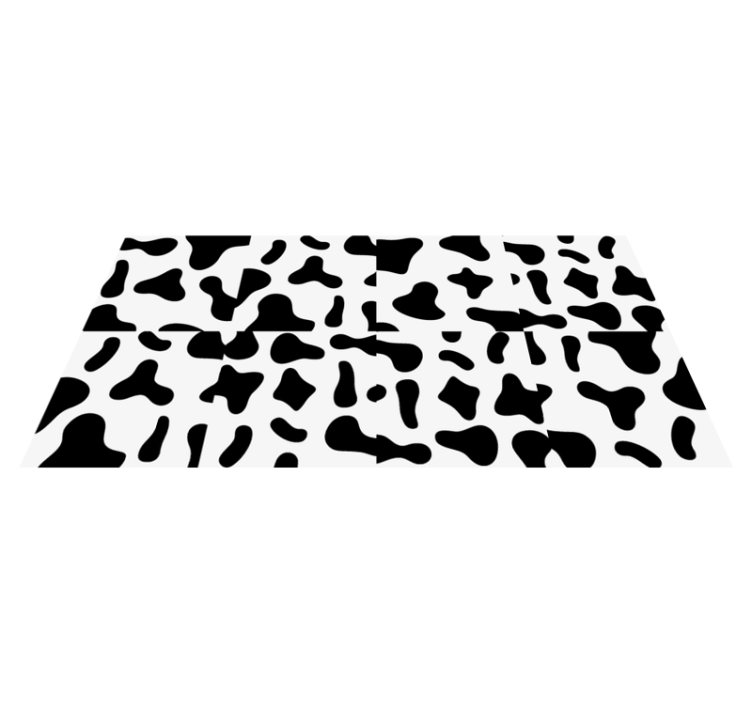 Animal print vinyl rug black and white cow - TenStickers