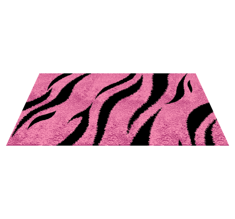 Pink Zebra Stripes animal print vinyl rug - TenStickers