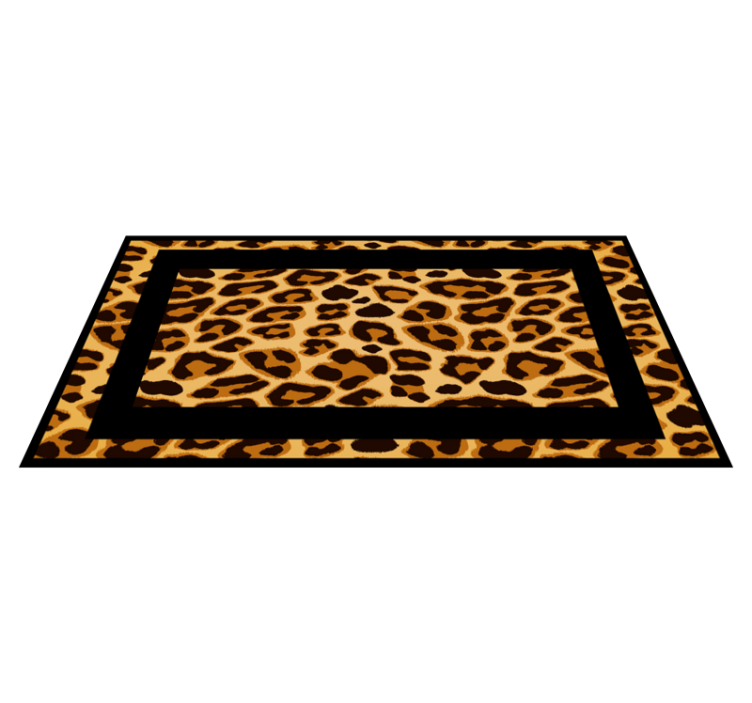 Leopard outline animal print vinyl rug - TenStickers