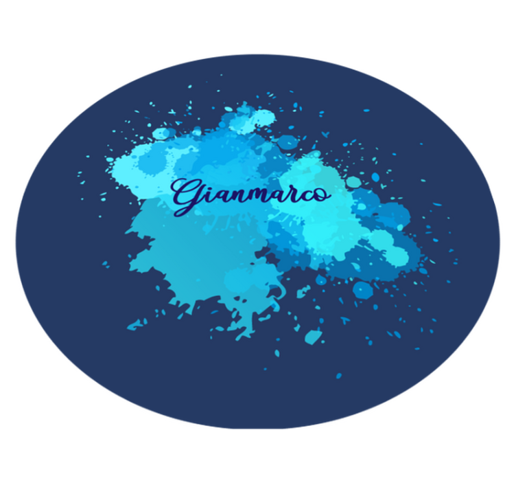 Splashing blue with name teenage bedroom vinyl rug - TenStickers