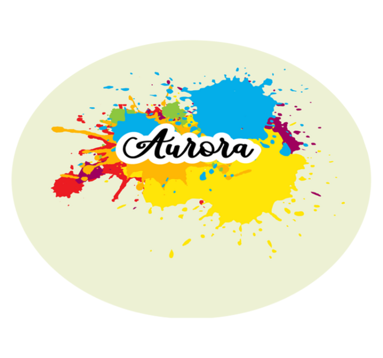 Splash artwork with name textured vinyl rug - TenStickers