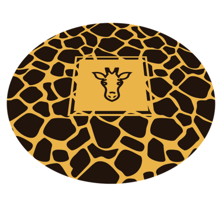 Giraffe Pattern Round animal print vinyl rug - TenStickers