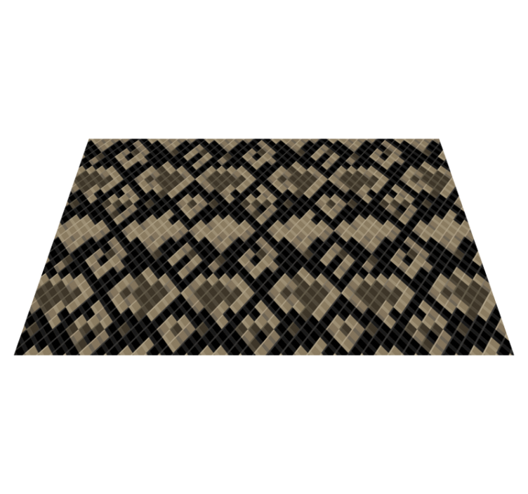 Black Geometric Pattern mosaic vinyl rug - TenStickers