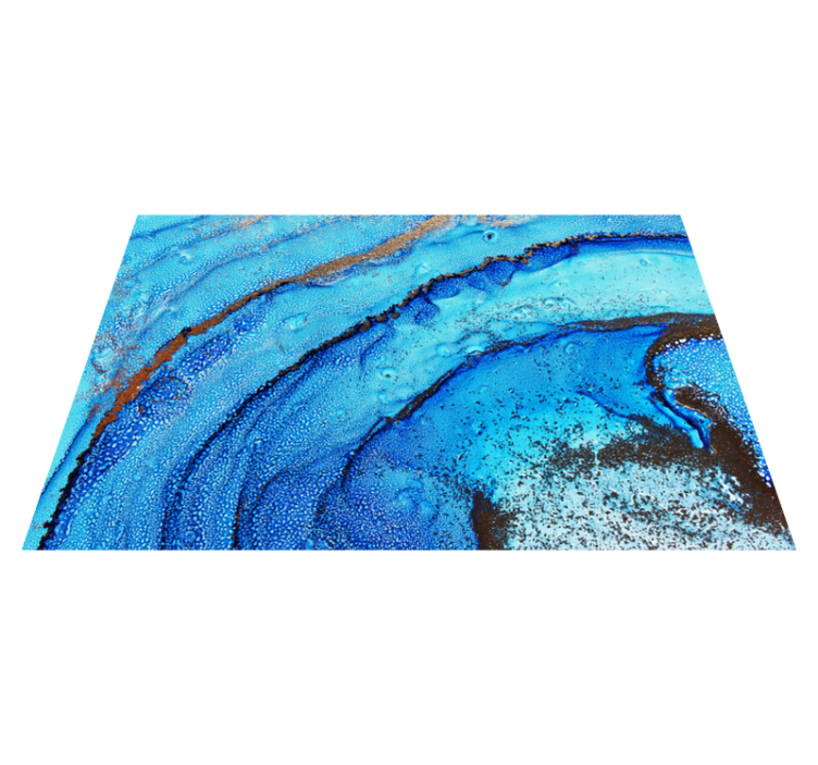 Ocean Wave Motif marble vinyl rug - TenStickers