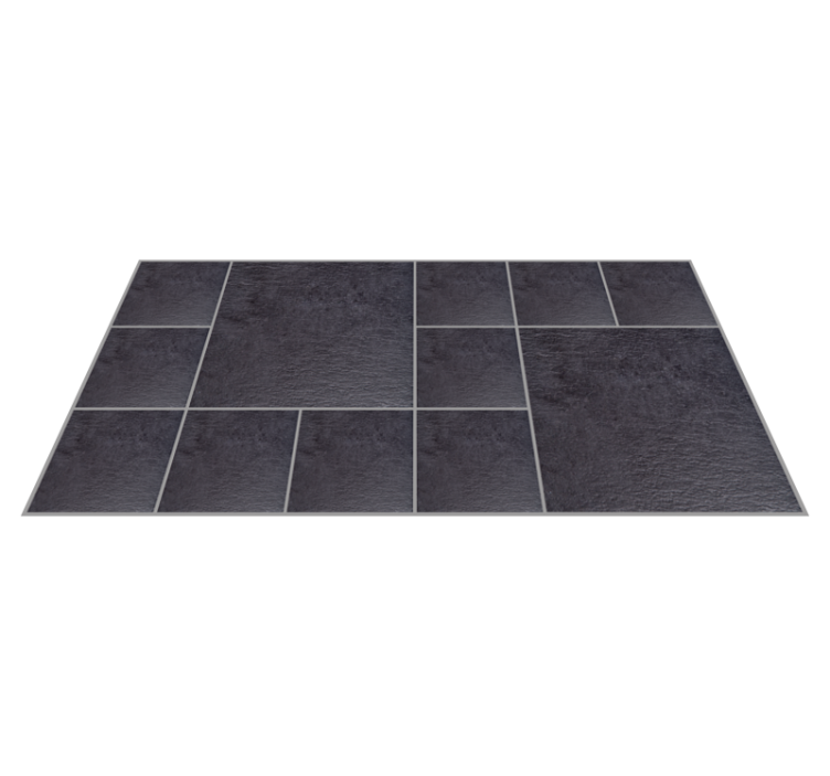 Sleek Gray Tiles stone effect vinyl rug - TenStickers