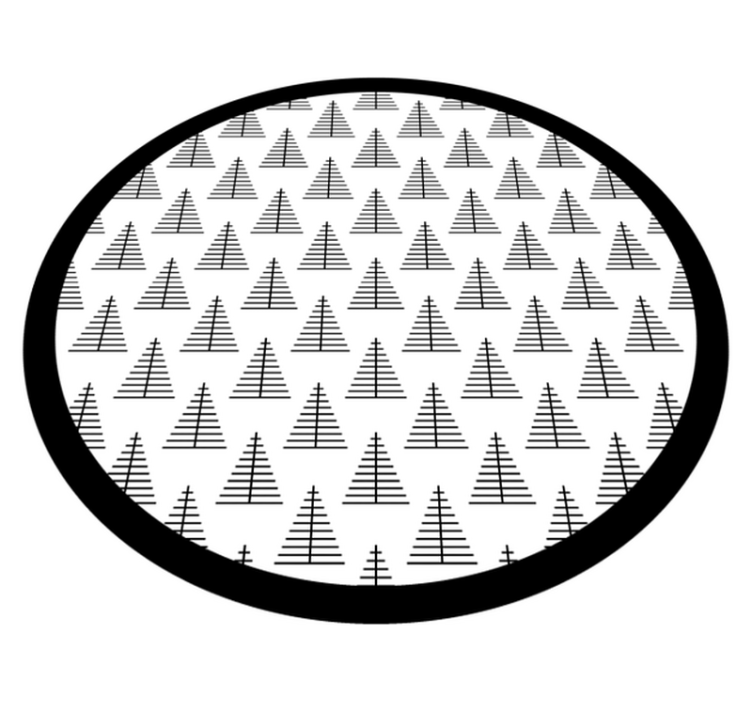 Scandinavian vinyl rug geometric gray trees - TenStickers