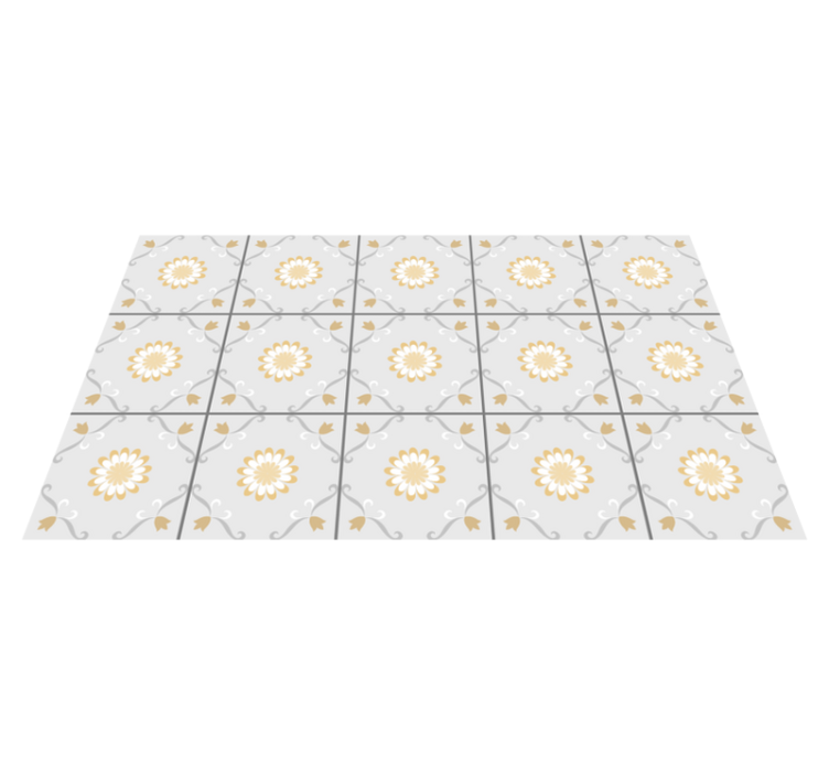 Kitchen grey and yellow tiles kitchen floor - TenStickers