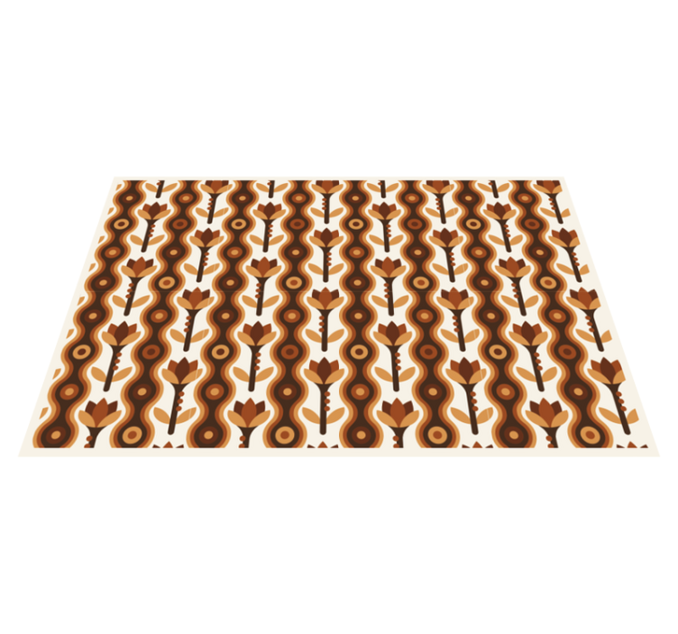Cool botanical ripples floral vinyl rug - TenStickers