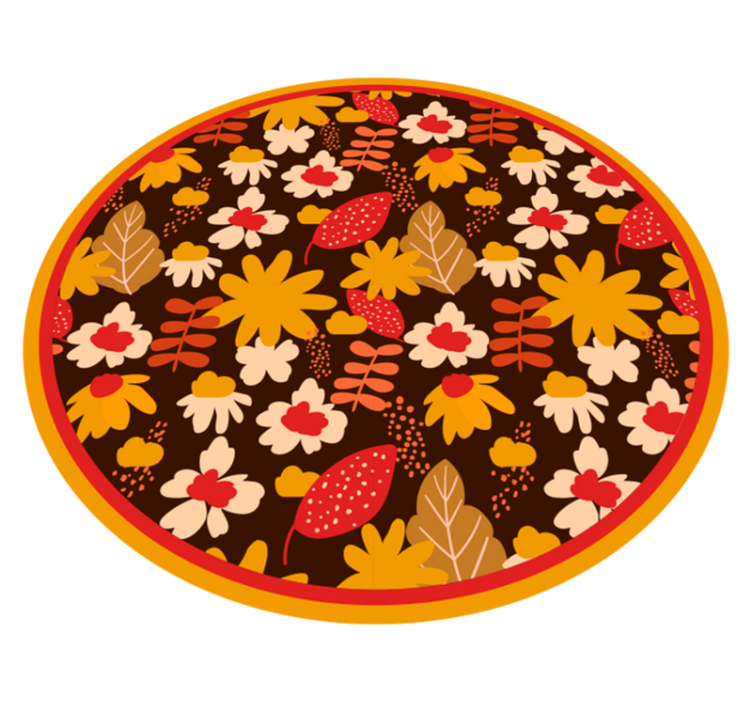 Floral Joyful Element floral vinyl rug - TenStickers