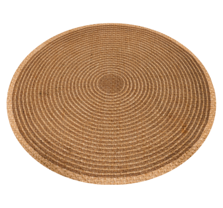 Natural circular weave bedroom vinyl rug - TenStickers