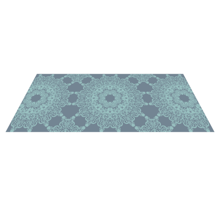 Elegant Blue Pattern mandala vinyl rug - TenStickers