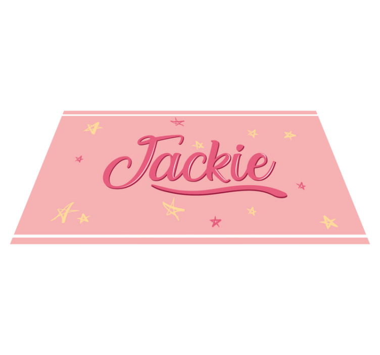 Pink name with stars teenage bedroom vinyl rug - TenStickers
