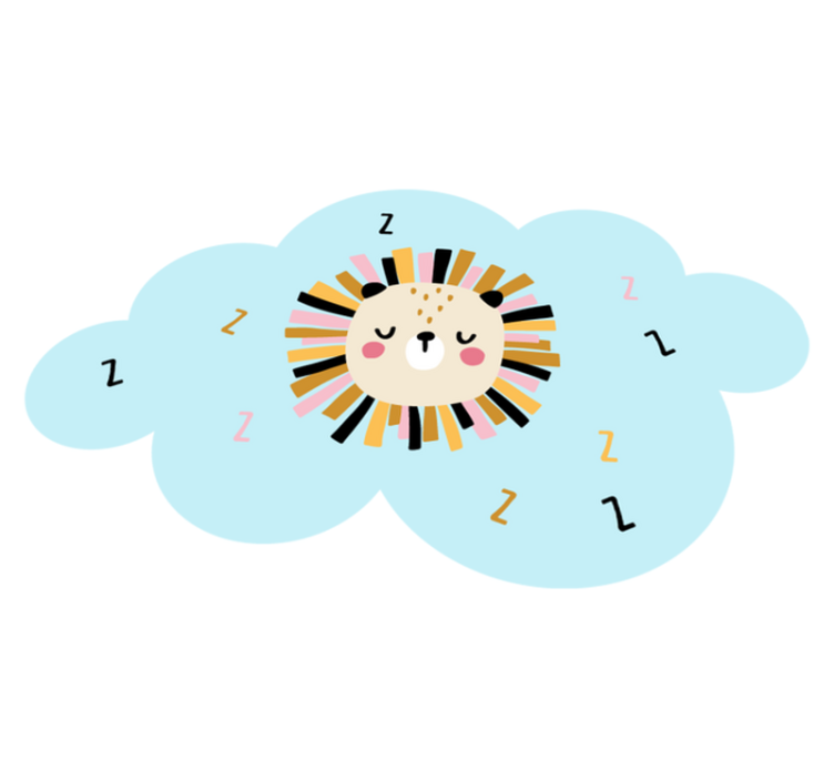 Kids sleepy lion kids vinyl rug - TenStickers