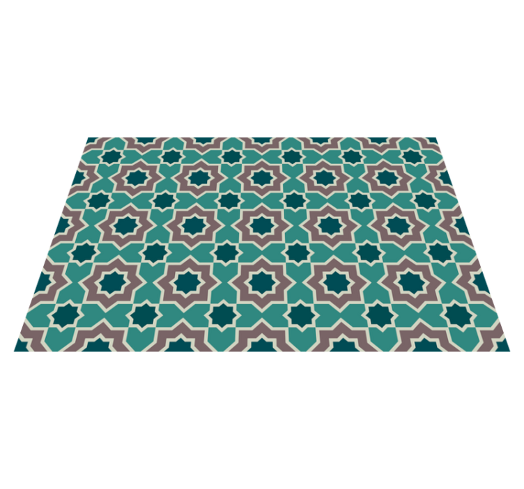 Mosaic vinyl rug with star pattern design - TenStickers