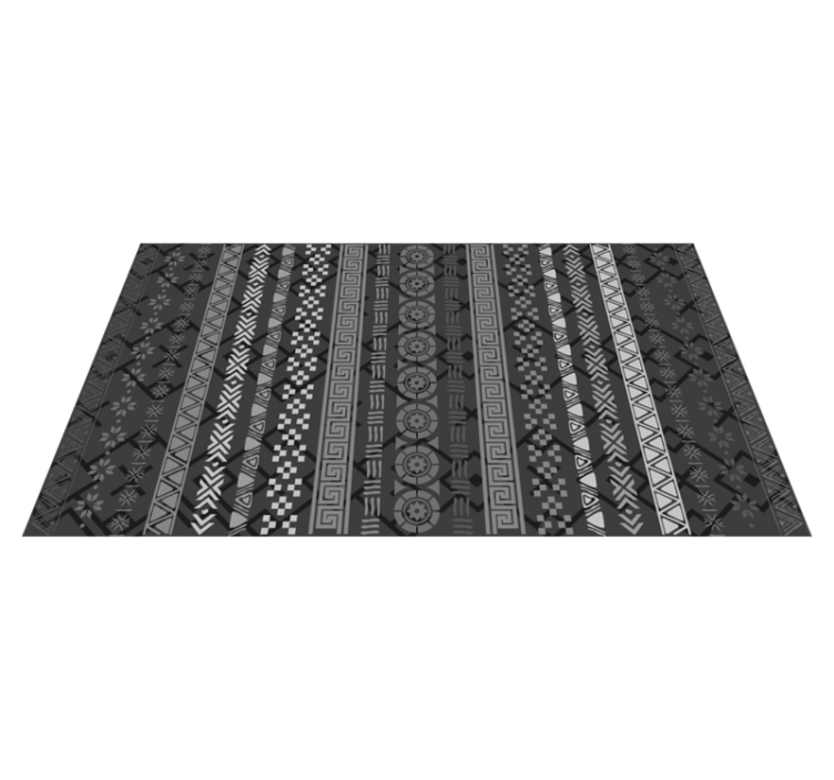 Grey tribal pattern kitchen vinyl rug - TenStickers
