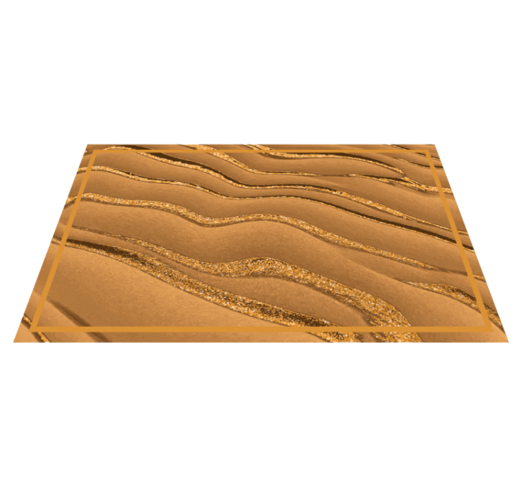 Golden Wave Pattern texture vinyl rug - TenStickers