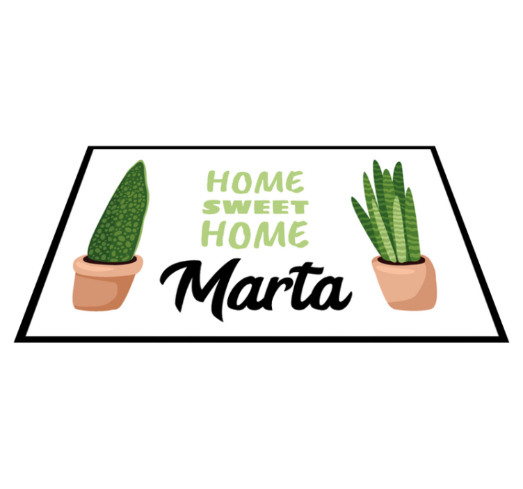 Sweet home with plants custom vinyl rug - TenStickers