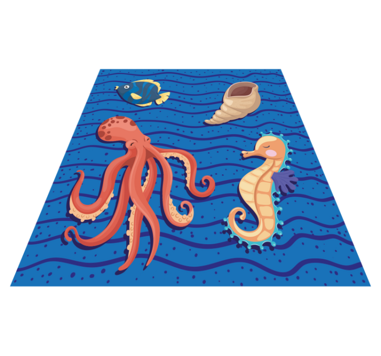 OCEAN ANIMALS PLAYTIME kids vinyl rug - TenStickers