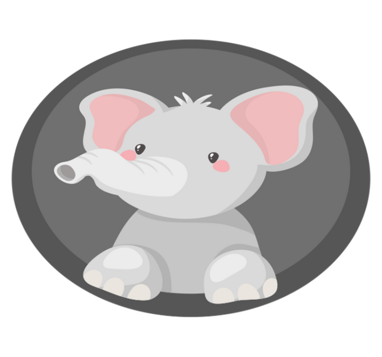 Baby elephant trunk kids vinyl rug - TenStickers