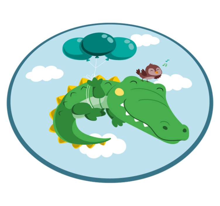 Happy Crocodile Adventure nursery vinyl rug - TenStickers