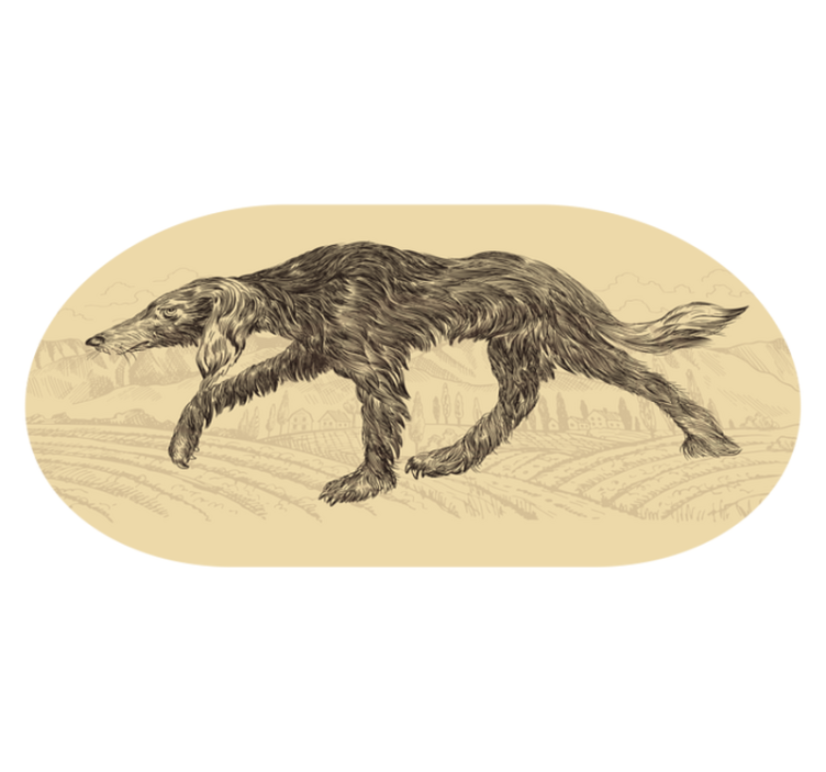 Elegant canine silhouette animal vinyl rug - TenStickers