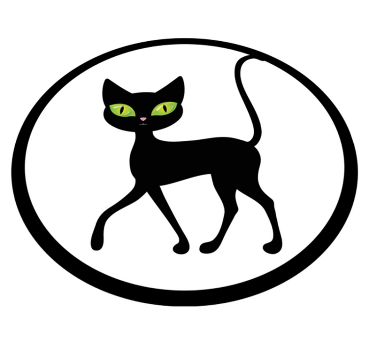 Charming black cat animal vinyl rug - TenStickers