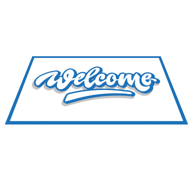 Welcome greeting sign entrance hall vinyl rug - TenStickers